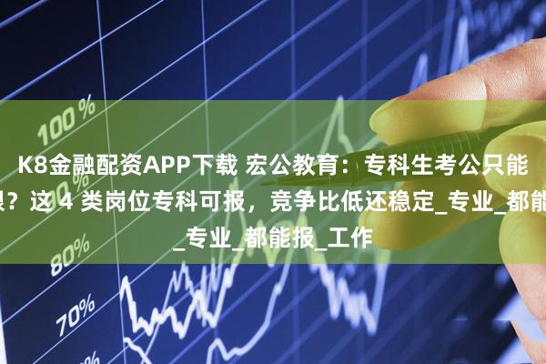 K8金融配资APP下载 宏公教育：专科生考公只能报三不限？这 4 类岗位专科可报，竞争比低还稳定_专业_都能报_工作