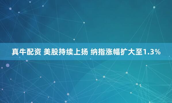 真牛配资 美股持续上扬 纳指涨幅扩大至1.3%